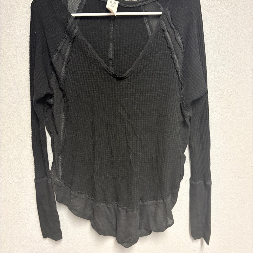 We The Free Charcoal Long Sleeve Top